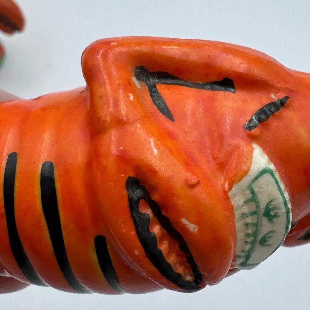 VTG Anthropomorphic Lobster Couple Salt & Pepper Shakers Set Orange MCM Japan
